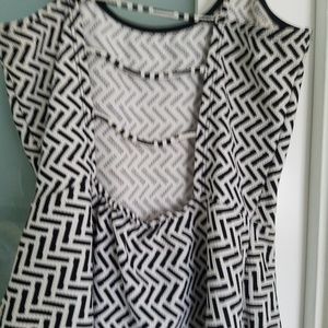 Black and White Strappy Back Top